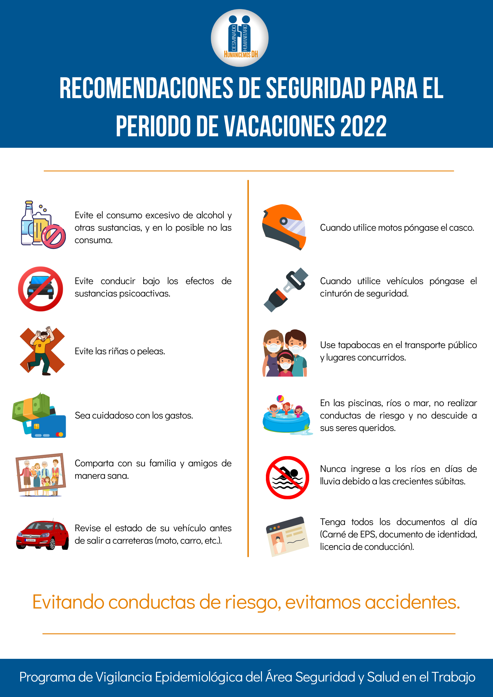Recomendaciones de seguridad para el periodo de vacaciones 2022