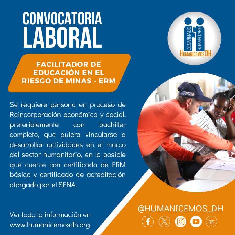 Facilitador Educación en Riesgo de Minas (ERM)  Caquetá o Apartadó
